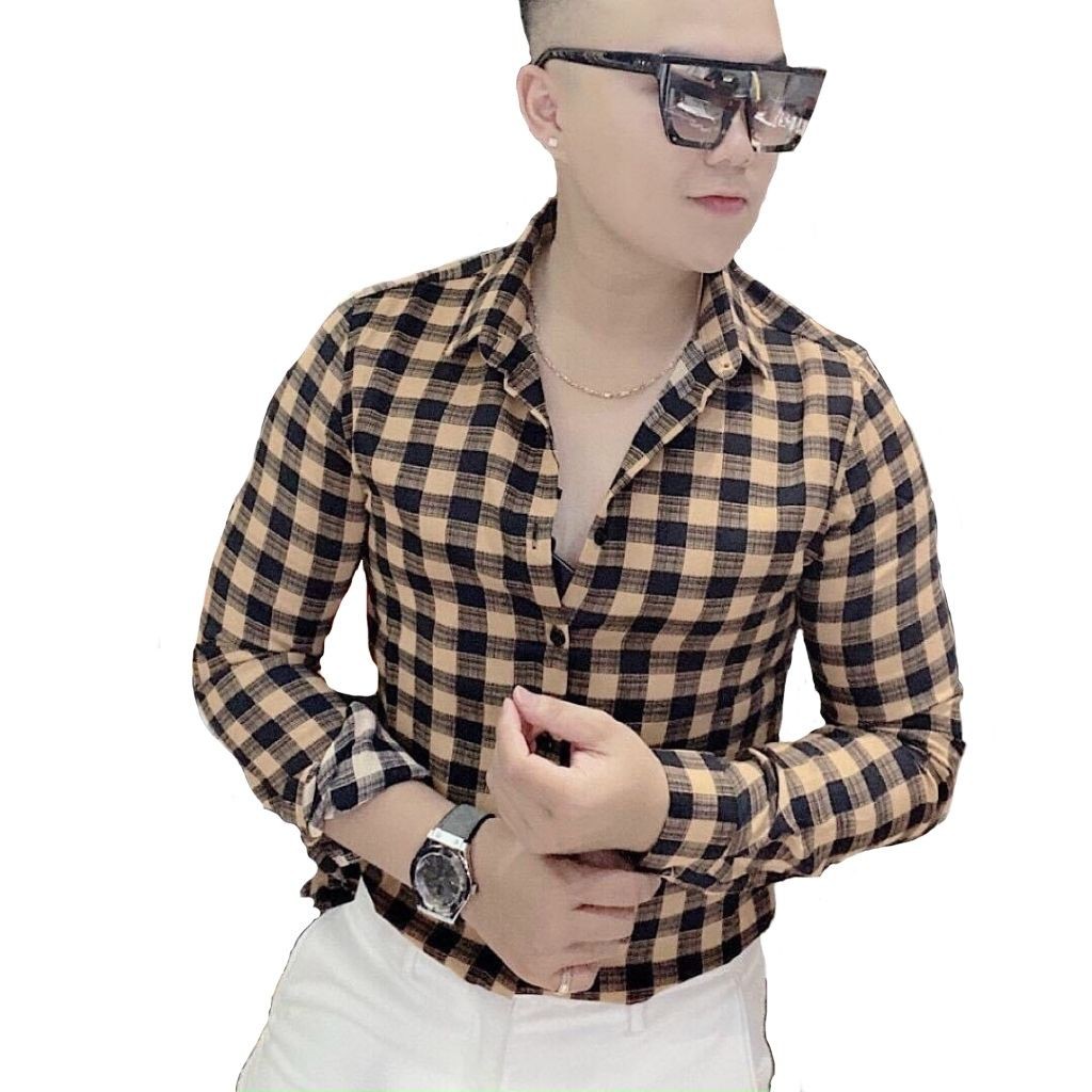 Áo Sơ Mi Dài Tay Sọc Caro Đẹp DTXM1236 Phong Cách Hàn Quốc Trẻ Trung Chất Mịn Mát Hàng Xưởng Loại 1 Giá Rẻ Chất Lượng