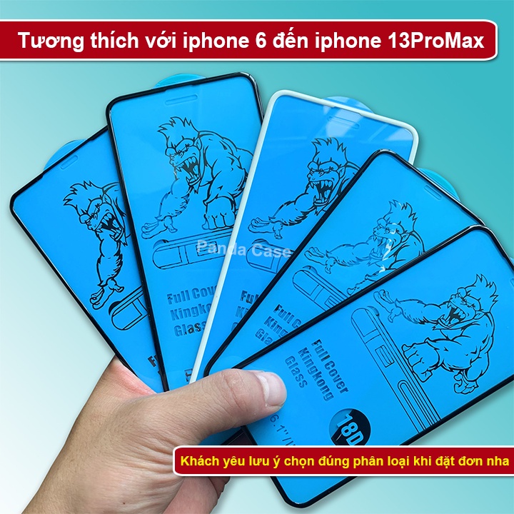 Kính cường lực iphone chống vỡ viền 18D cho ip 6/7/8/…X/Xsmax/11/11Pro/11Promax/12/13/12proMax/13ProMax – Panda Case