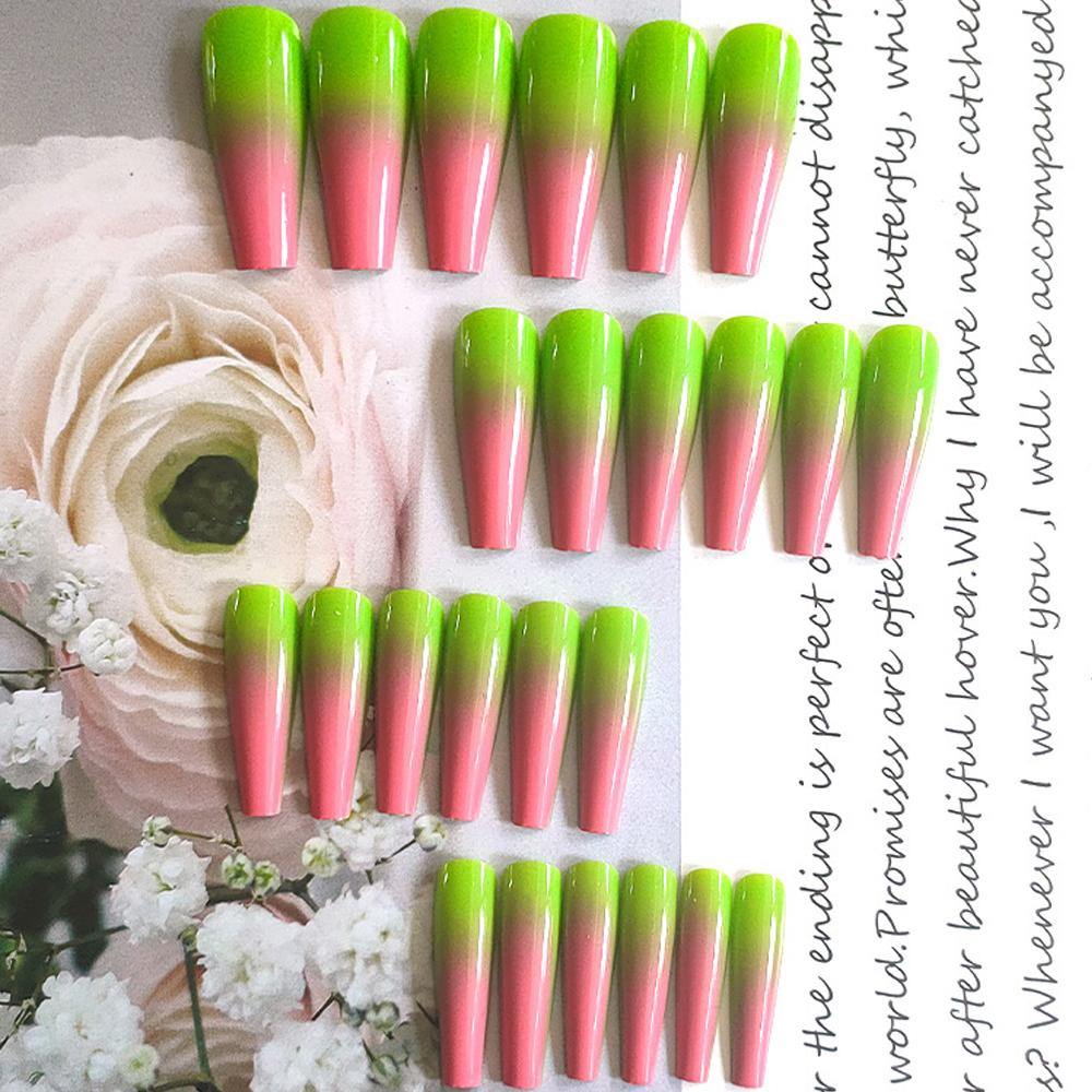 Bộ Móng Tay Giả Hình Cô Gái Múa Ba Lê Màu Gradient DIY