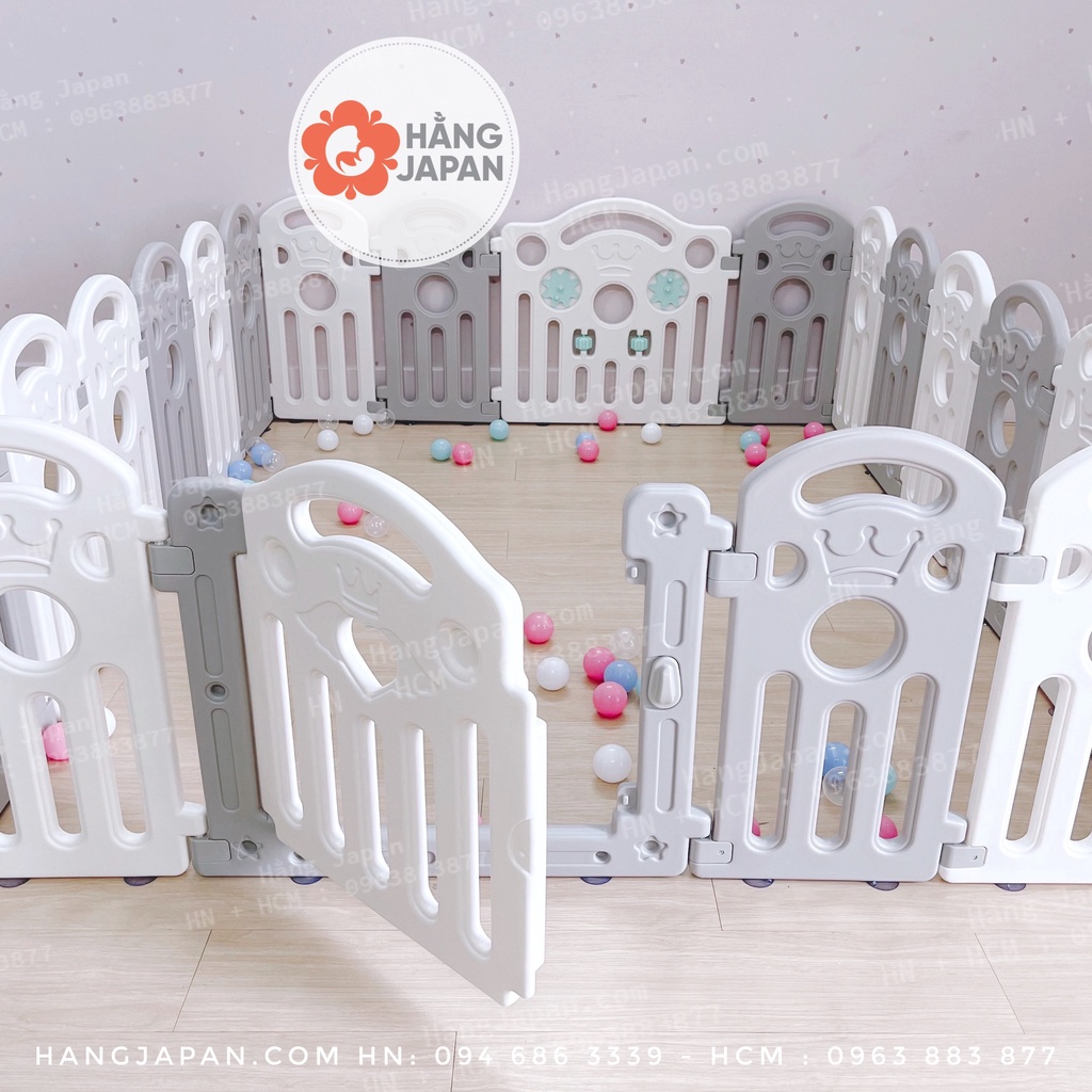Quây cũi nhựa vương miện Sasa cao cấp an toàn cho bé kích thước 192 x 161 x 60cm/161 x 161 x 60cm