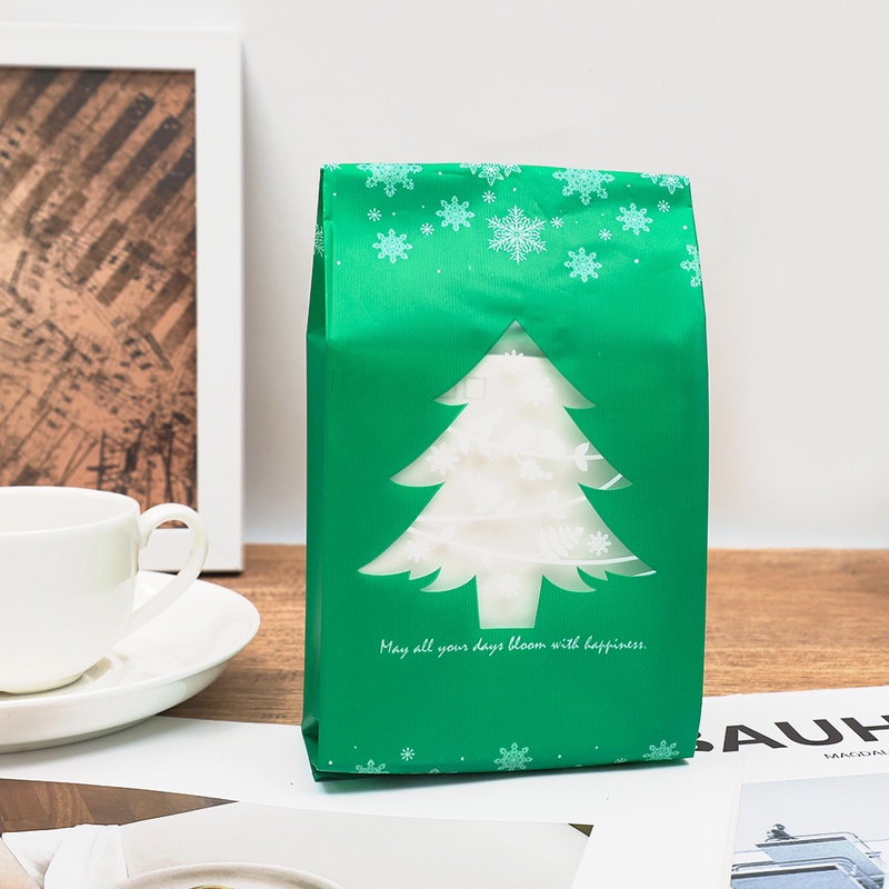 Set 50 túi đựng quà họa tiết bông tuyết trang trí giáng sinh năm mới sáng tạo