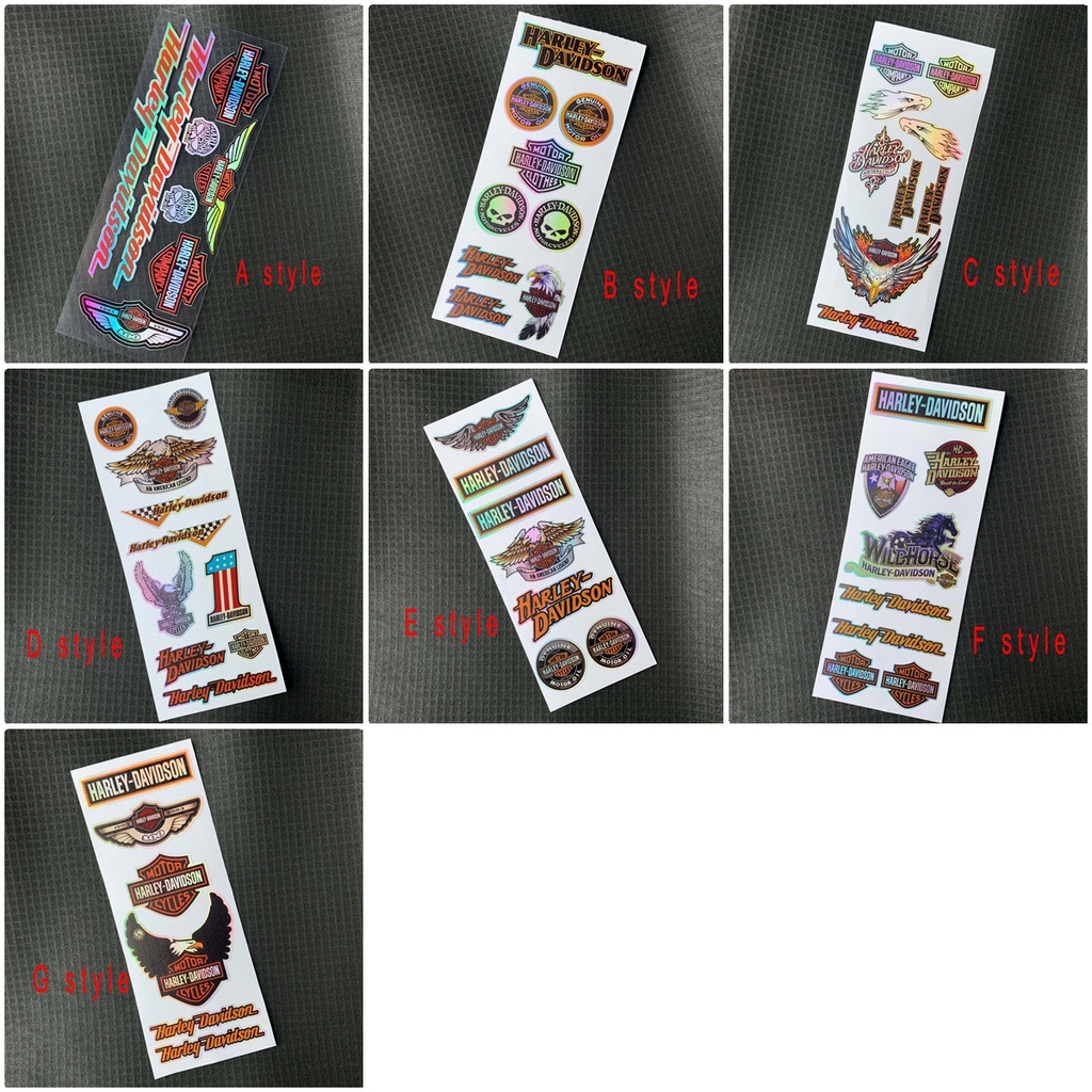 Miếng dán trang trí nón bảo hiểm xe mô tô Harley-Davidson màu laser