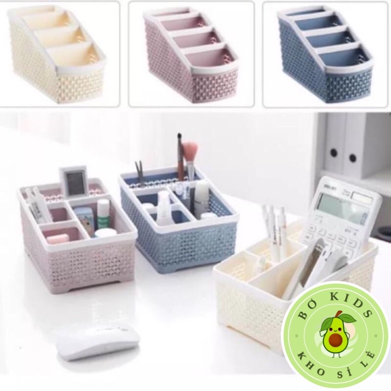Sỉ thùng 24 Khay Nhựa Tiện ích 4 Ngăn Việt Nhật (5696 và 5688), giá 4 ngăn để bàn đựng bút, đồ dùng đa năng