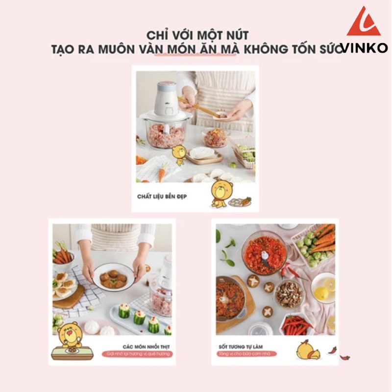 Máy Xay Đa Năng, Máy Xay Thịt Bear Chính Hãng Cối Thủy Tinh Bảo Hành 18 Tháng, Máy Xay Tỏi Ớt B02Q1