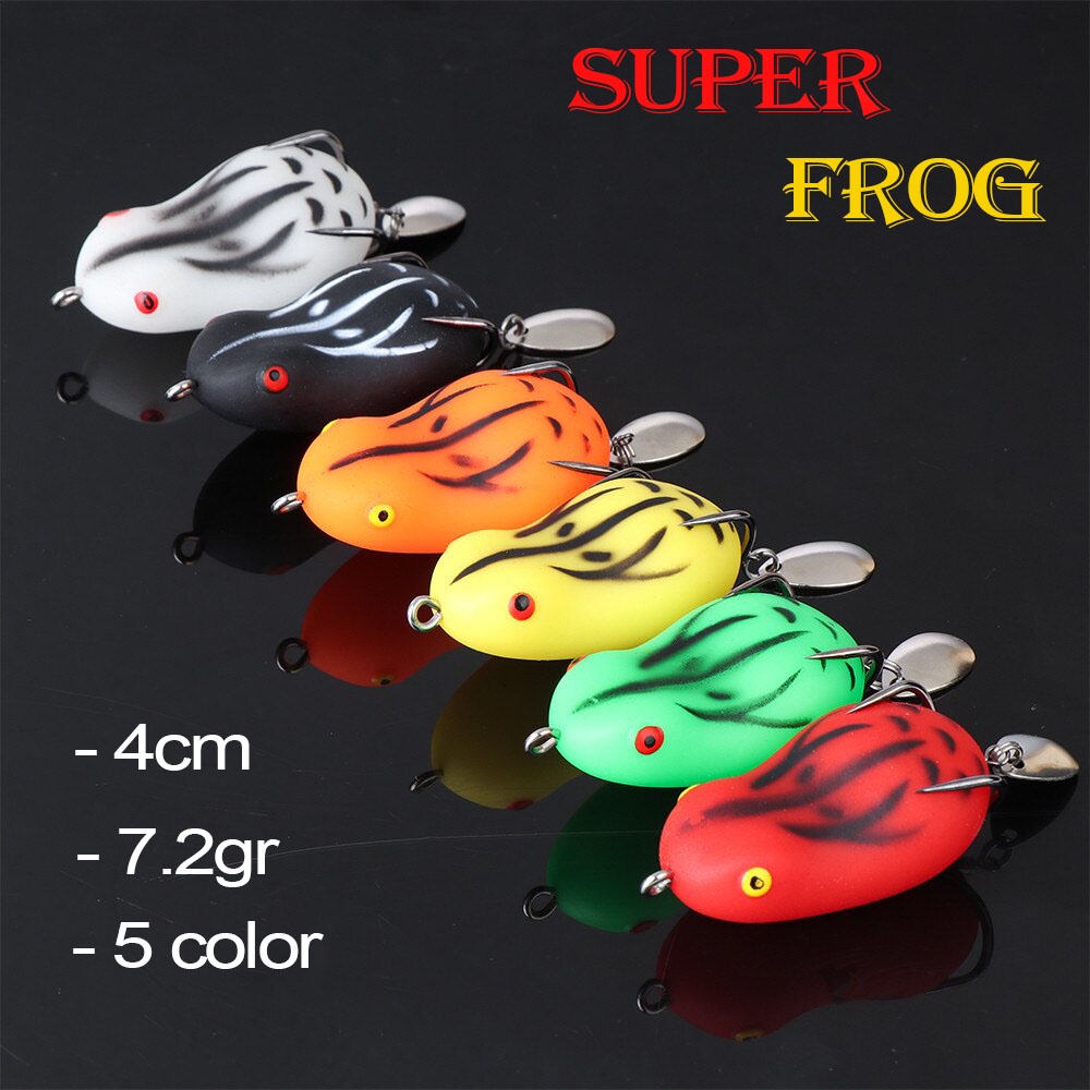 [Siêu rẻ] Nhái hơi câu lure Super Frog dài 4cm nặng 7,2gr có thìa chuyên câu lure, cá lóc, cá mú..phukiencaulure25
