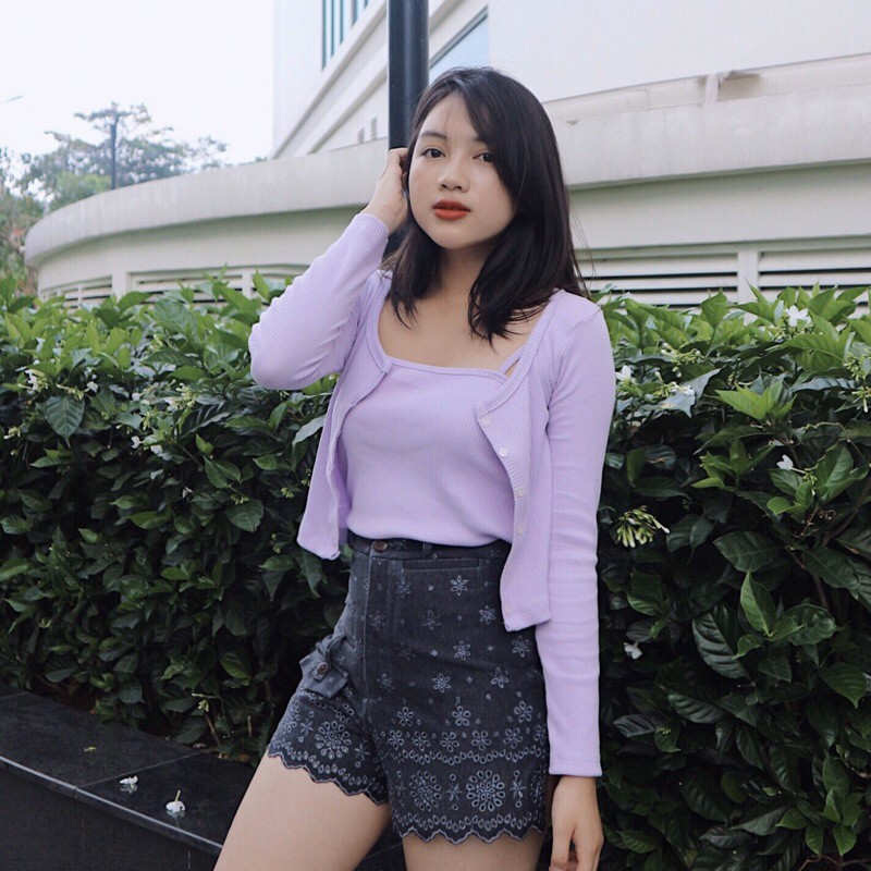 Set áo dây + khoác cardigan