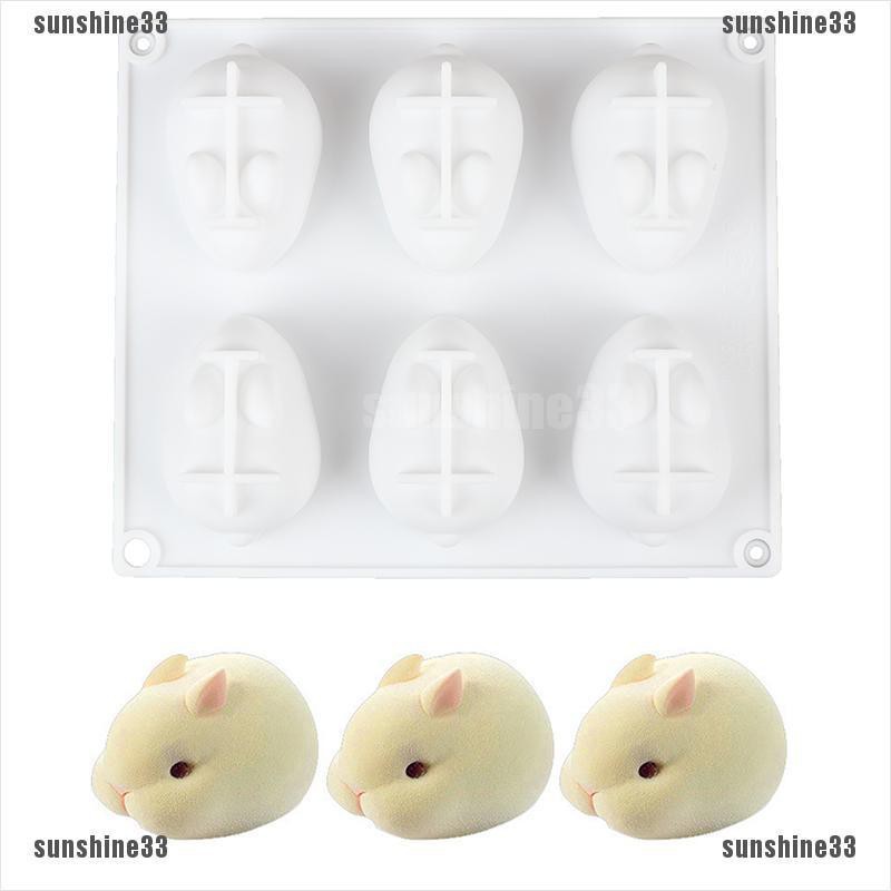Khuôn Silicone Tạo Hình Thỏ 3D Trang Trí Bánh