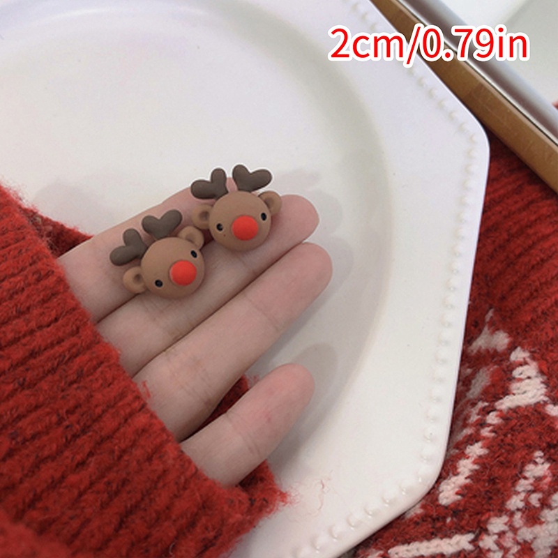 Bông Tai Hình Ông Già Noel / Người Tuyết Bằng Nhựa Thời Trang Dành Cho Nữ
