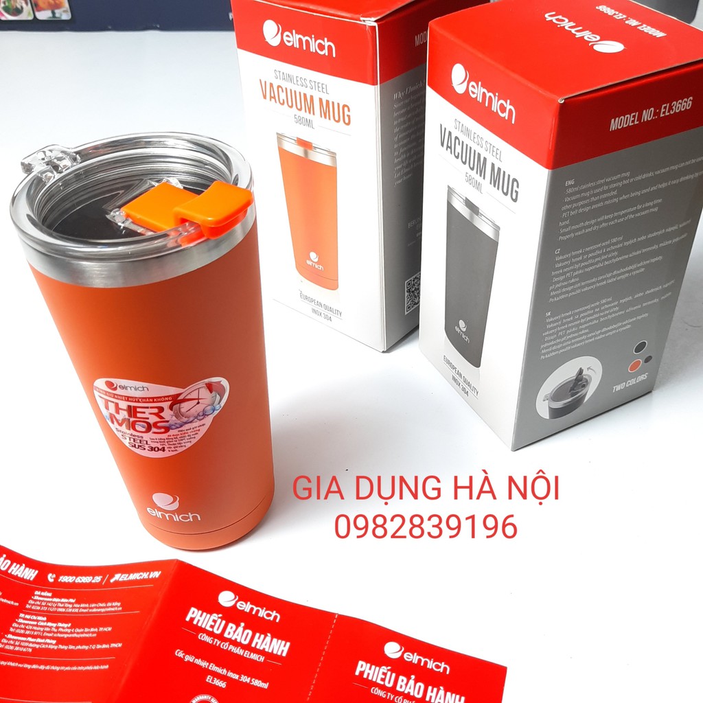 CỐC GIỮ NHIỆT ELMICH 3666 580ML❤ BH 12 THÁNG. GIỮ NHIỆT 8 ĐẾN 12H