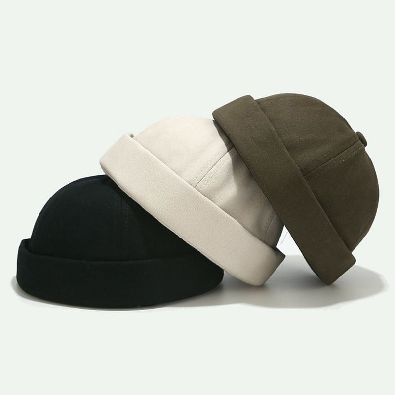 Xiangbao Mũ Beanie Không Vành Màu Trơn Phong Cách Hip Hop Mùa Đông Cho Nam Và Nữ