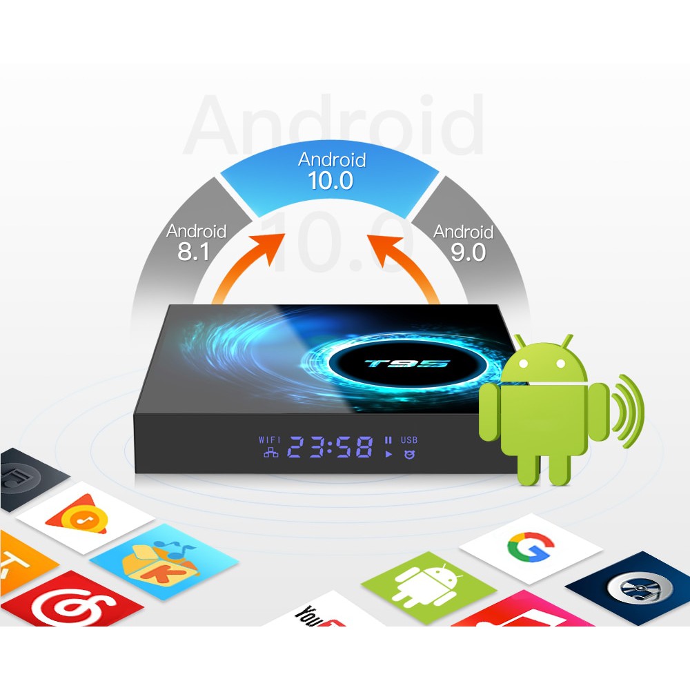 Android tivi box T95 4BG ram , 32GB rom ,phiên bản android 10.0, bluetooth 5.0, băng tần wifi kép