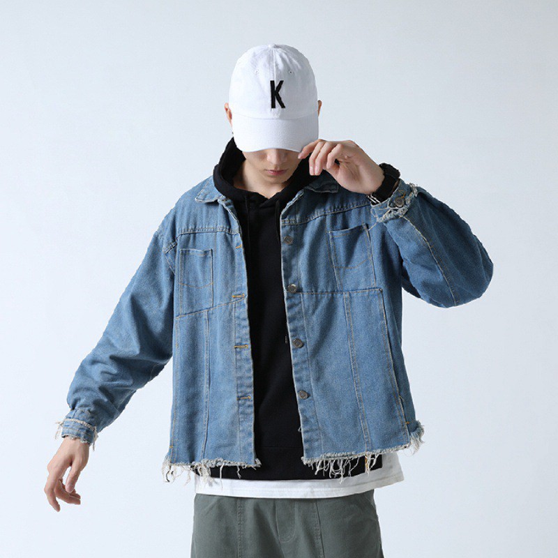 Áo Khoác Denim Dáng Rộng Thời Trang Thu Đông Cá Tính