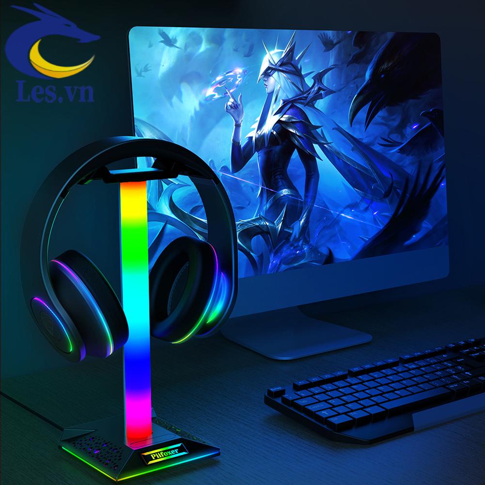 Giá Đỡ Tai Nghe Chơi Game RGB Hai Cổng USB Cảm Ứng
