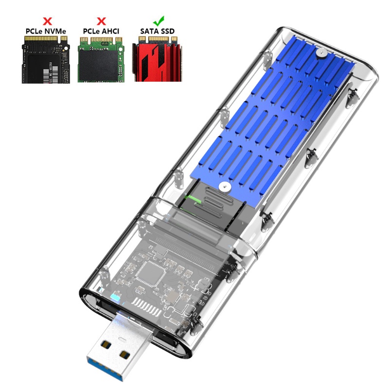 Vỏ ổ cứng chuyển đổi M2 SSD SATA PCIE M.2 HDD M.2 sang USB3.0 Gen1 5Gbps chất lượng cao
