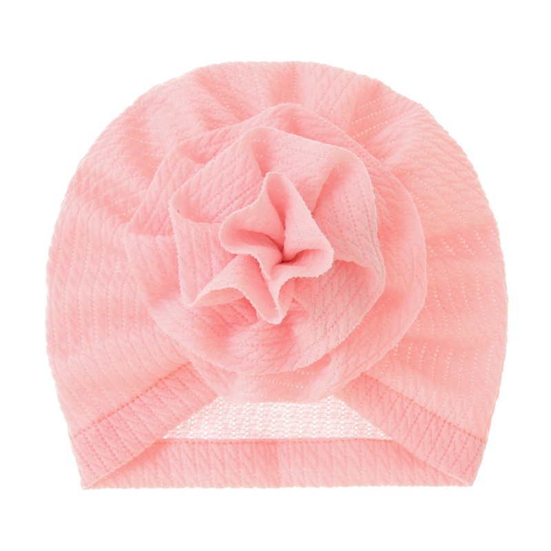 Mũ Beanie Dệt Kim Đính Nơ Lớn Họa Tiết Hoa Hướng Dương Kẻ Sọc Có Gân Cho Bé Sơ Sinh