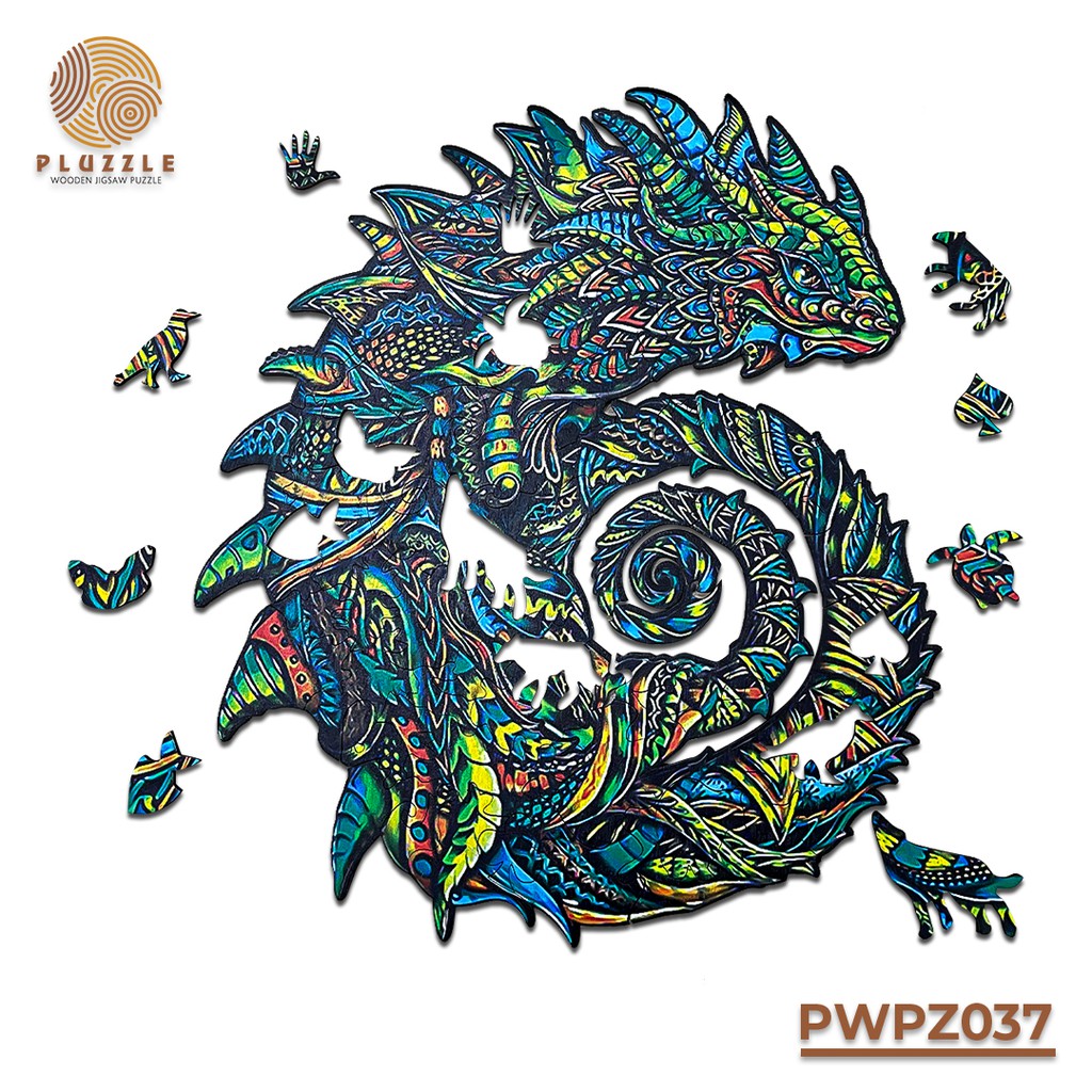 Puzzle Bộ Xếp Hình Gỗ bởi PLUZZLE – Hình con Rồng Trung Quốc – PZ037