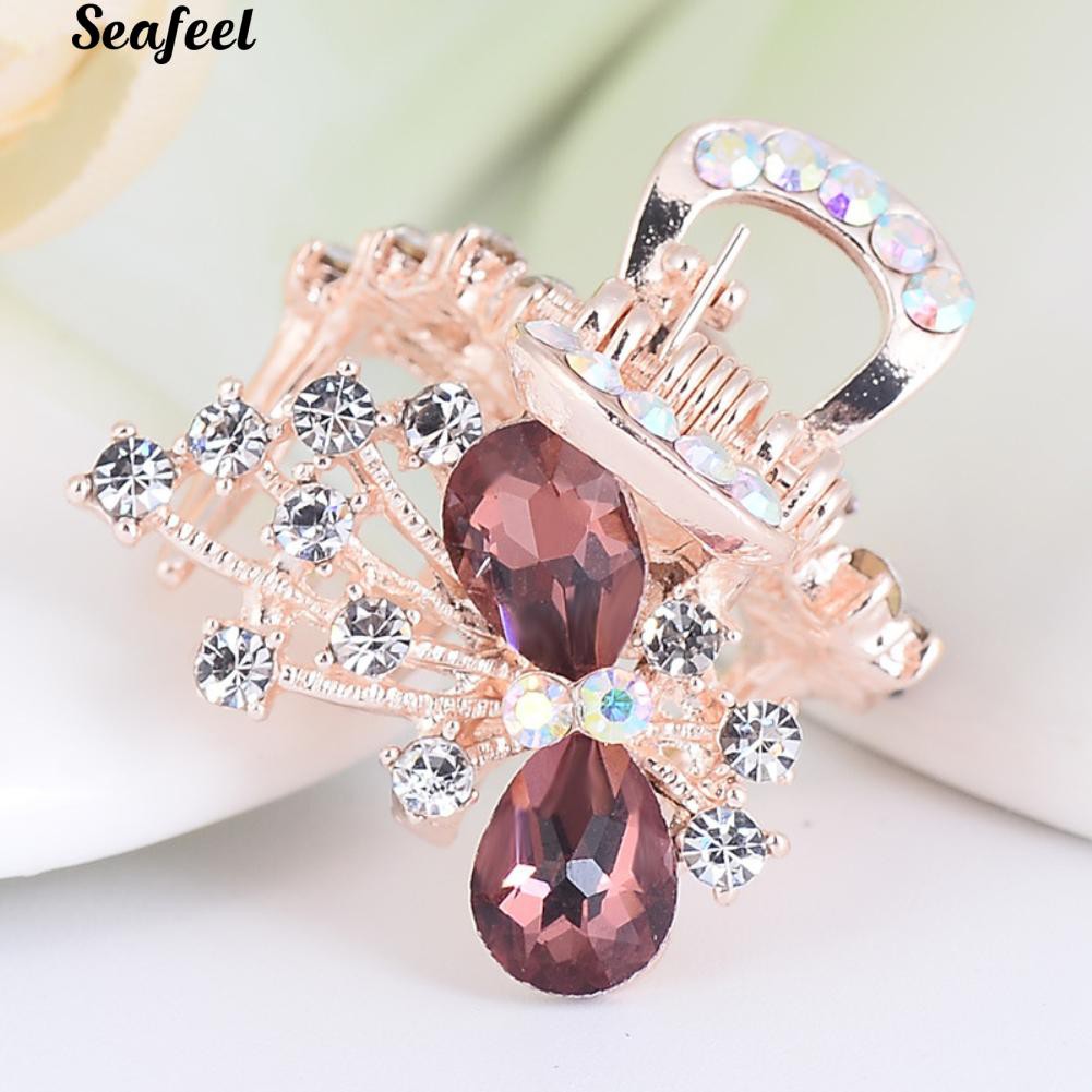 Kẹp tóc hình nơ đính kim cương giả thanh lịch dành cho nữ