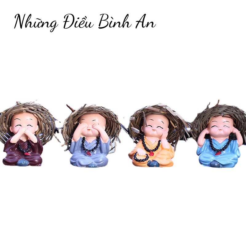 Tượng chú tiểu tứ không 3 mẫu dễ thương KÈM ĐẾ KEO mang lại an nhiên trong cuộc sống 💕FREESHIP 50k💕 - Những Điều Bình An