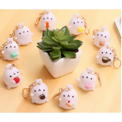 Móc khóa thỏ Molang cầm thức ăn