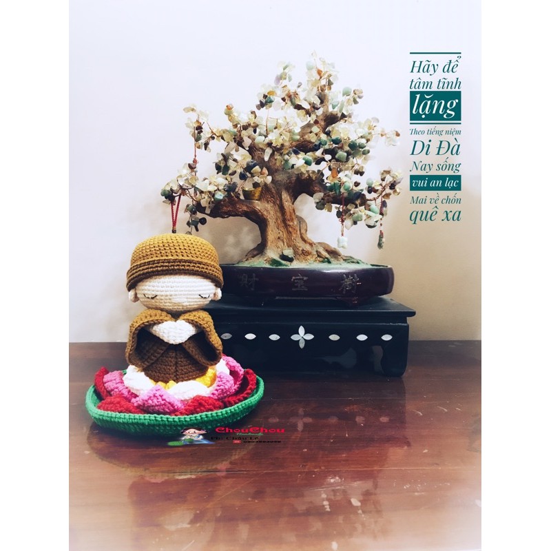 Sư cô - chú tiểu len móc nhồi bông handmade