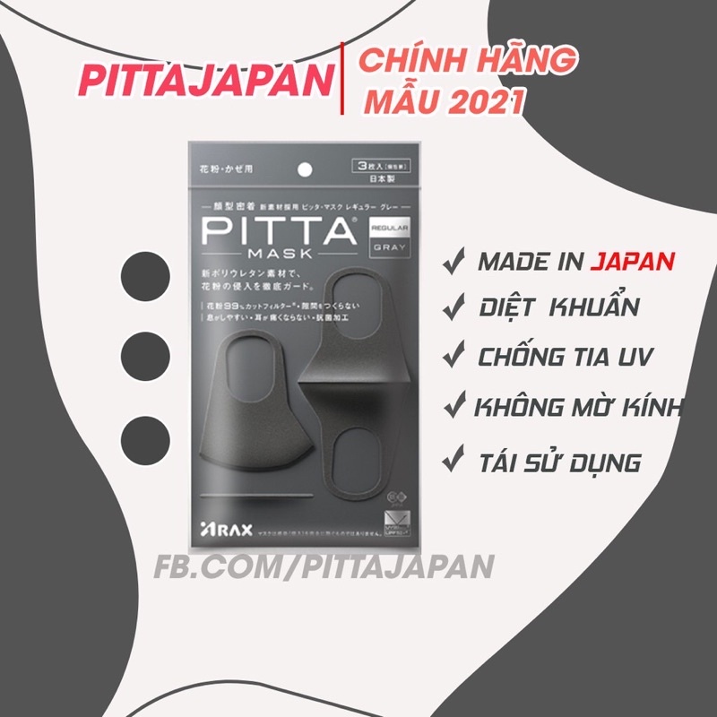 Khẩu trang PITTA MASK chính hãng 3chiếc- nội địa Nhật