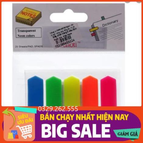 (FreeShip) 1 túi Giấy ghi nhớ Giấy phân trang nhựa 5 màu