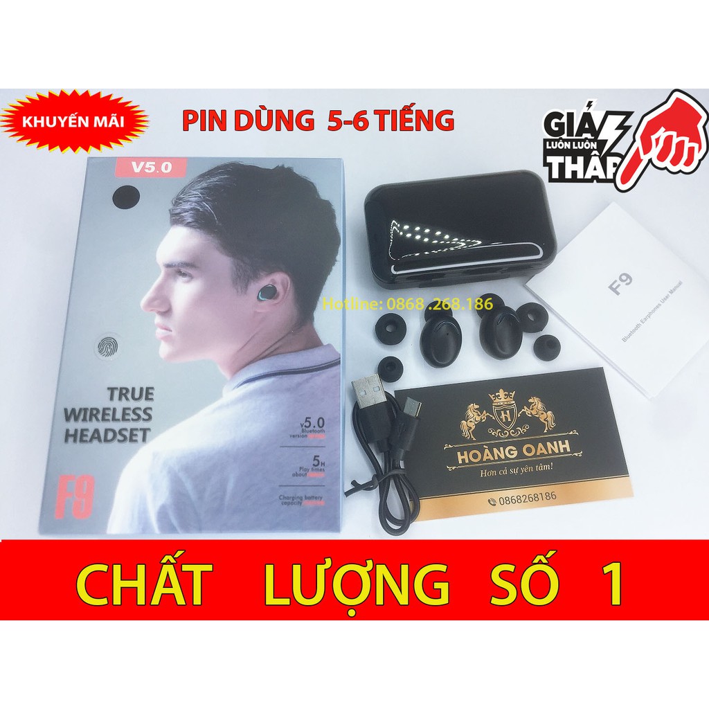 Tai nghe Bluetooth 5.0 Amoi F9 Pro cảm ứng bản quốc tế 2021(pin cực trâu,chất âm cực hay,nghe nhạc cực thích)