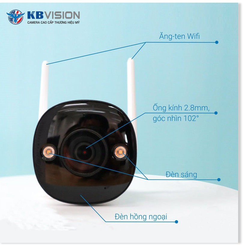 Camera Wifi KBONE KN-B21F / KN-B21/imou-b21F HD 1080 - Camera Ngoài trời, Ăng ten kép, có màu ban đêm