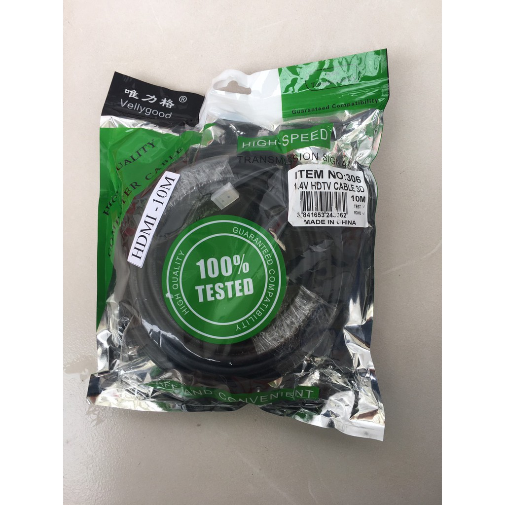 Cáp HDMI 10m 306 FullHD chuẩn 1.4v - Hãng phân phối