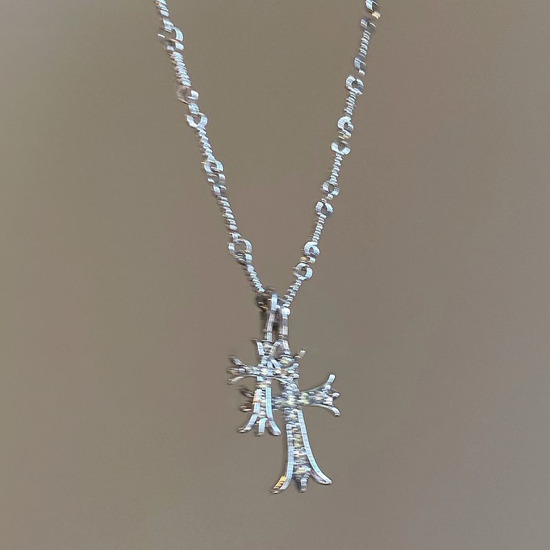 Vòng Cổ Dây Xích Dáng Dài Mặt Chữ Thập Thời Trang Âu Mỹ Sang Trọng Cho Nữ