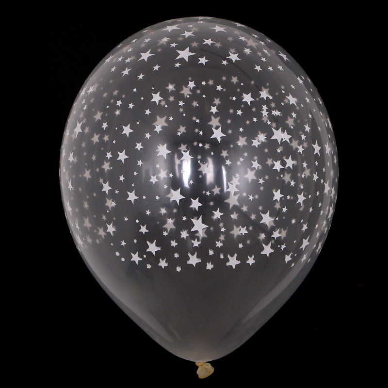 Sỉ Bịch Bóng Bay Trong Suốt In Hình Ngôi Sao Trang Trí ( gói 50 quả) MS02