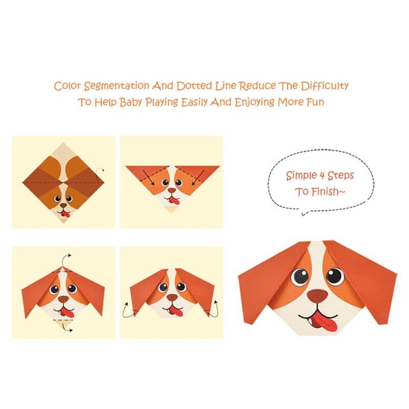 Bộ 54 Tờ Giấy 3D Họa Tiết Hoạt Hình Origami Cho Bé