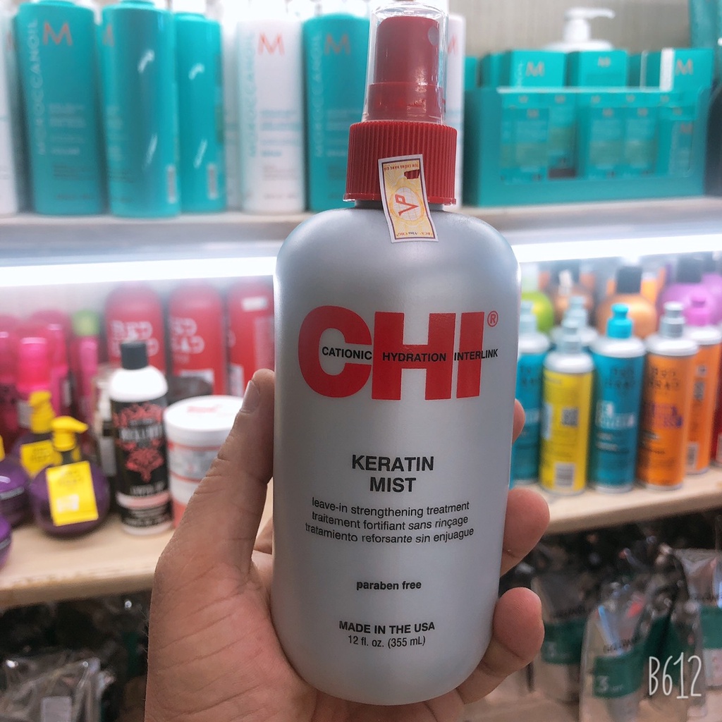 XỊT DƯỠNG ẨM CHI KERATIN MIST LEAVE IN STRANGTHENING 355ML