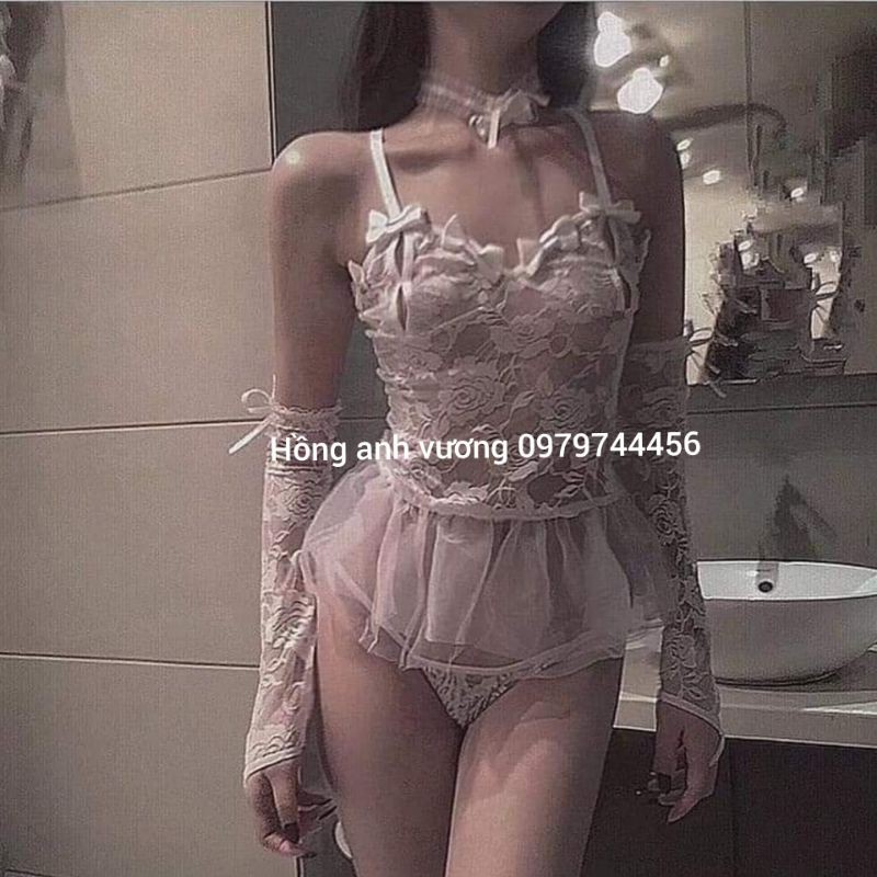 đồ hóa trang cô dâu kèm găng tay voan chụp đầu gợi cảm | BigBuy360 - bigbuy360.vn