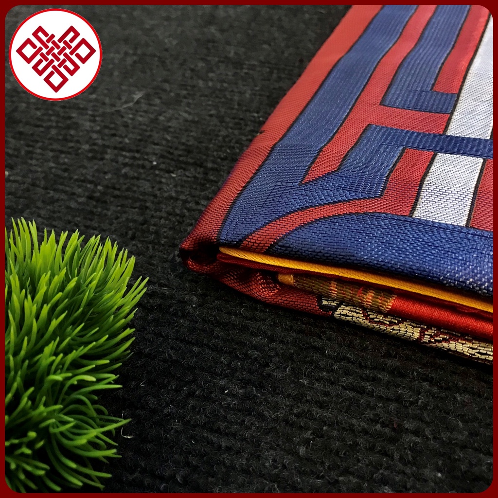 Rèm Cửa Trang Trí Bàn Thờ Mật Tông [Kim Cương Hỷ Lạc] Kalachakra Nền Xanh