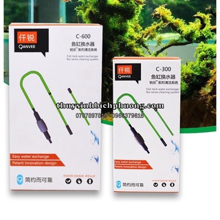 Bóp tay thay nước c300 c600 qanvee - hút nước vệ sinh hồ cá thủy sinh tiện lợi