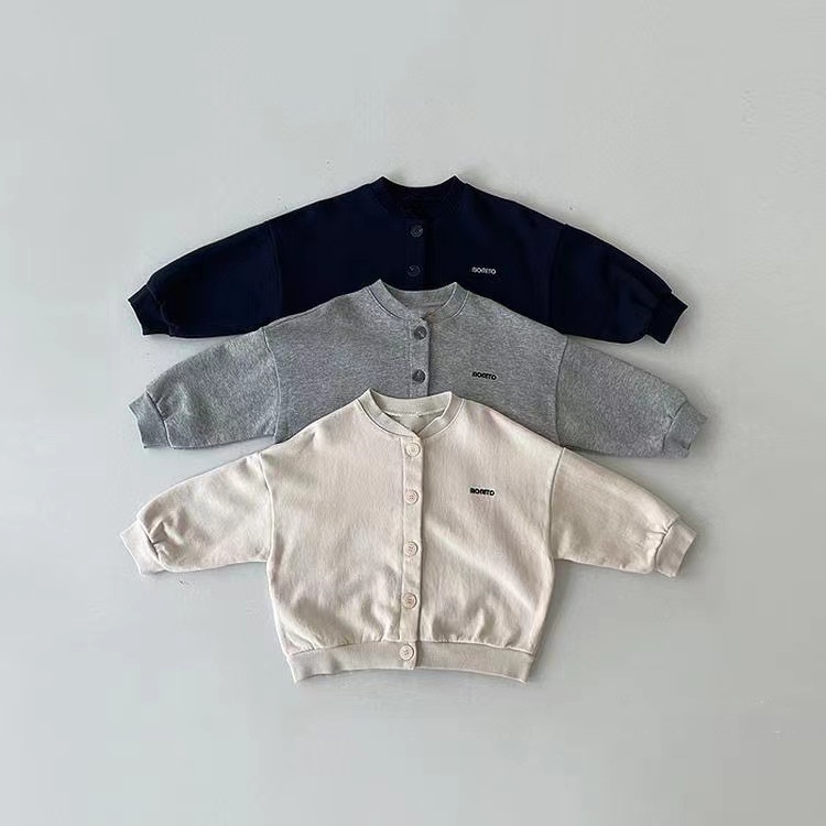 Áo Khoác Cardigan Tay Dài Thêu Chữ CX4A Thời Trang Xuân Thu Cho Bé Trai Và Gái