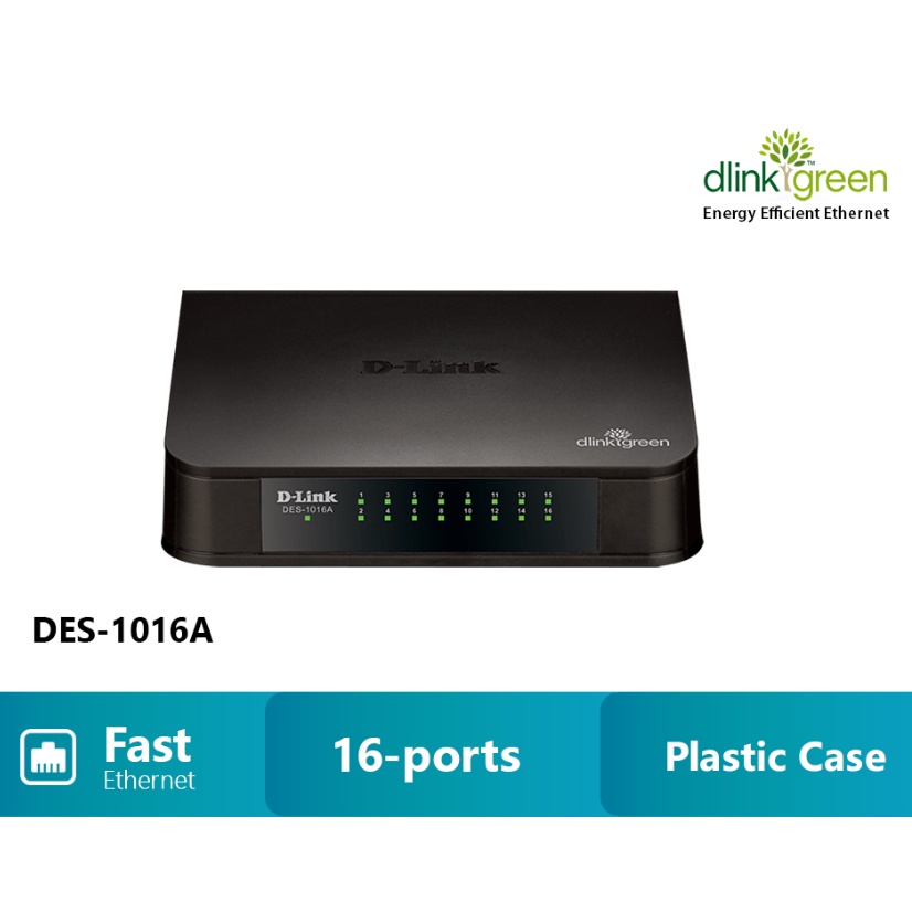 Switch 16 cổng DLink DES1016A Hàng chính hãng