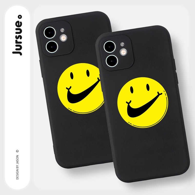 Ốp lưng JURSUE mềm chống bẩn độc lạ đen cho iPhone 13 12 11 Pro Max SE 2020 X XR XS 8 7 ip 6S 6 Plus Y2012