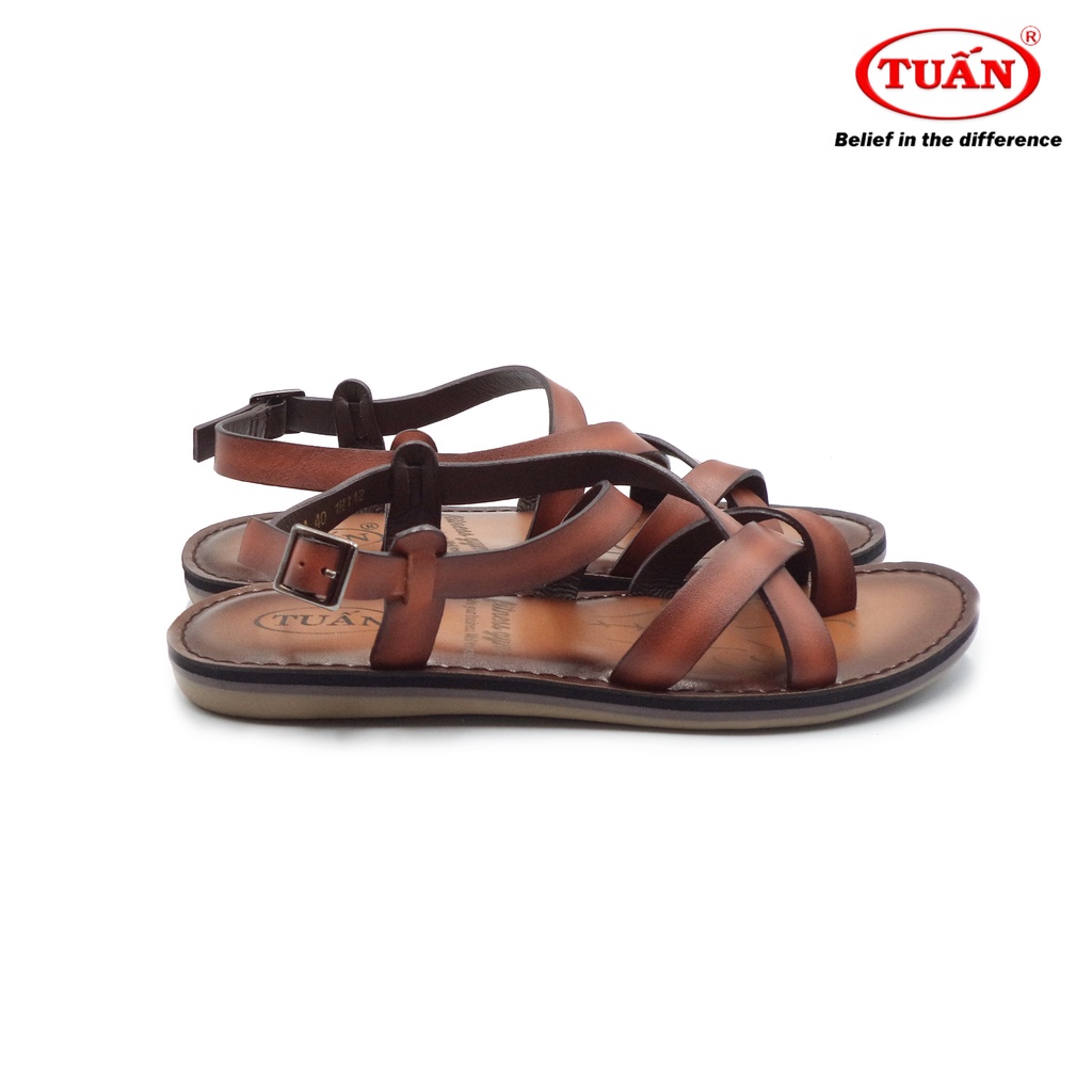 Xăng đan da nam giày quai hậu thời trang quai da bò tự nhiên thương hiệu Tuấn NXHU-7K4