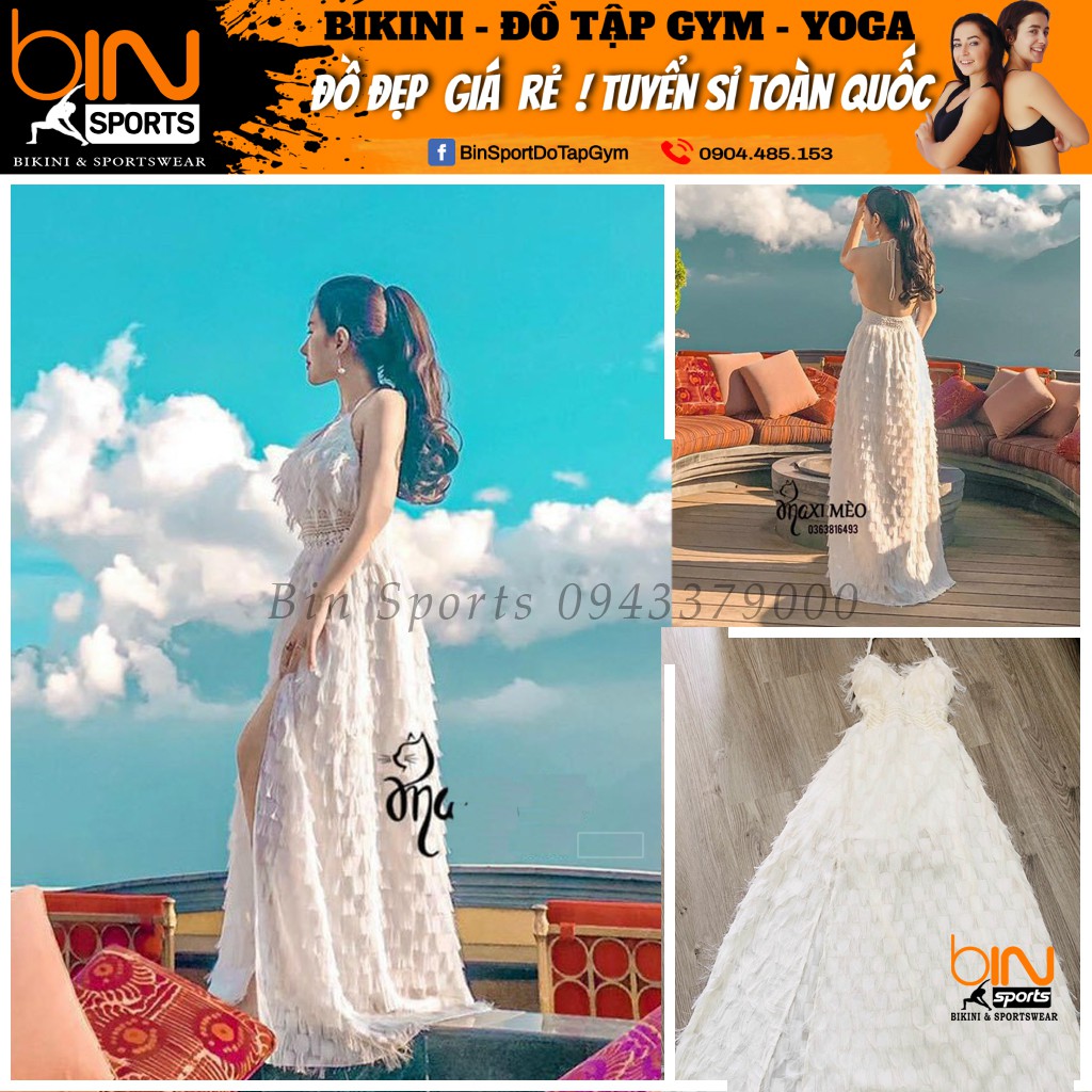Đầm Maxi Lông Đi Biển Du Lịch Chụp Ảnh Sống Ảo Cực Sang Bin Sports MA013