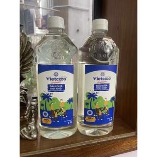 Combo 1 lít dầu dừa tinh khiết Vietcoco Organic hàng chính hãng
