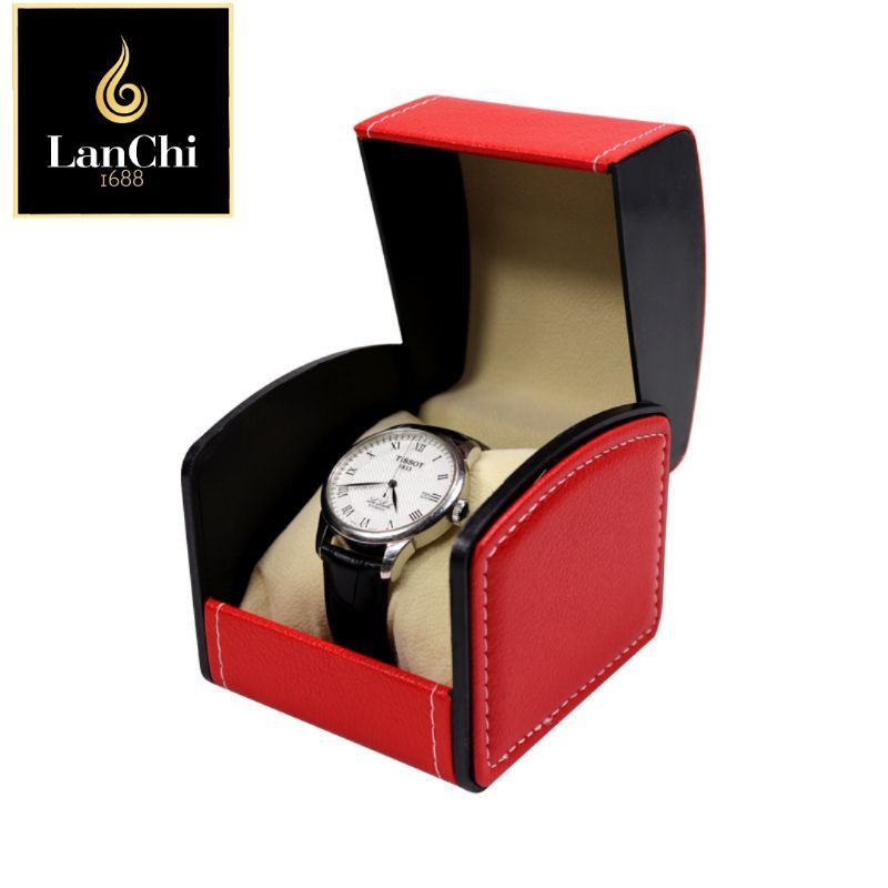 😍hộp đựng đồng hồ da cao cấp màu đen Lanchi1688