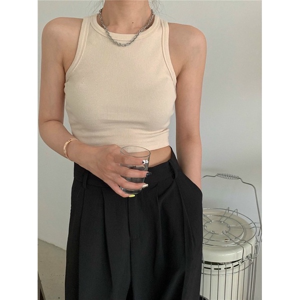 [CÓ ẢNH THẬT] Áo Ba Lỗ Ngược Chất Tăm Dày Dặn Ôm Body 3 Màu Đen Trắng Be
