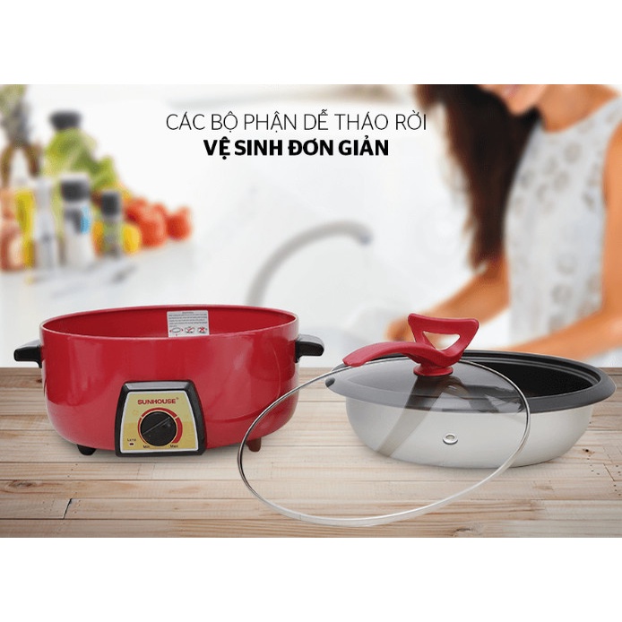 Lẩu điện SUNHOUSE SHD4520 - Hàng Chính Hãng Sunhouse Bảo hành 12 tháng