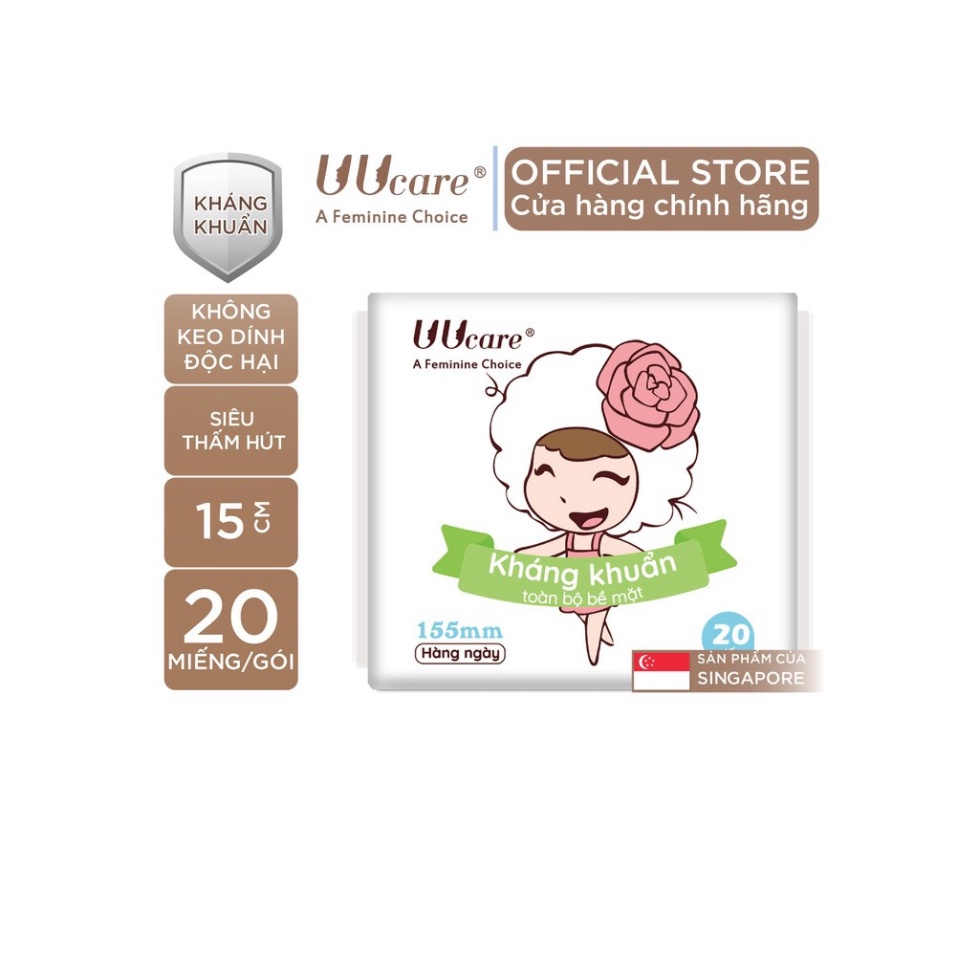 Băng vệ sinh hàng ngày 15. 5 cm  UUcare Singapore Young Girl UC005