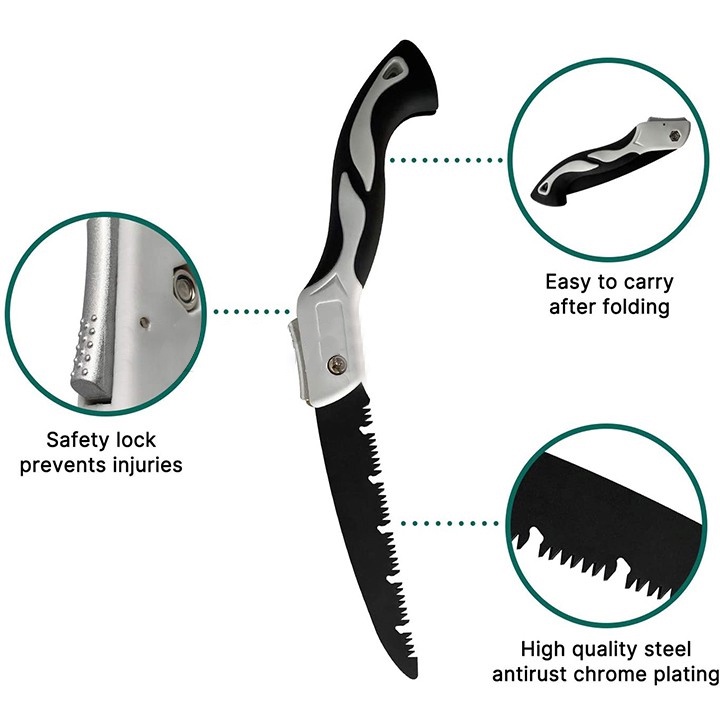 260mm Cưa gỗ cầm tay gấp gọn lưỡi thép SK5 tiêu chuẩn loại 1 cao cấp -GM-SK5260