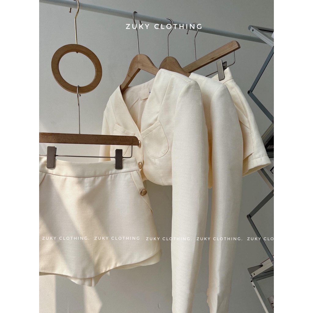 ZUKY Sét Vest blazer cổ tròn tay dài quần váy sang trẻ trung phù hợp tiệc hay dạo phố.