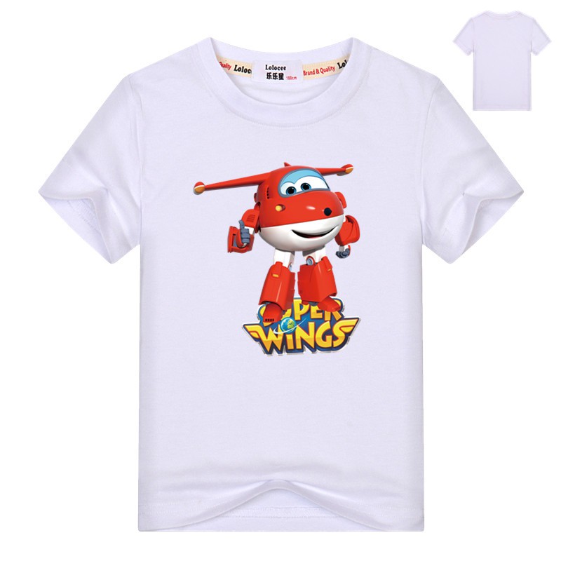Áo thun họa tiết nhân vật hoạt hình Super Wings dành cho bé trai