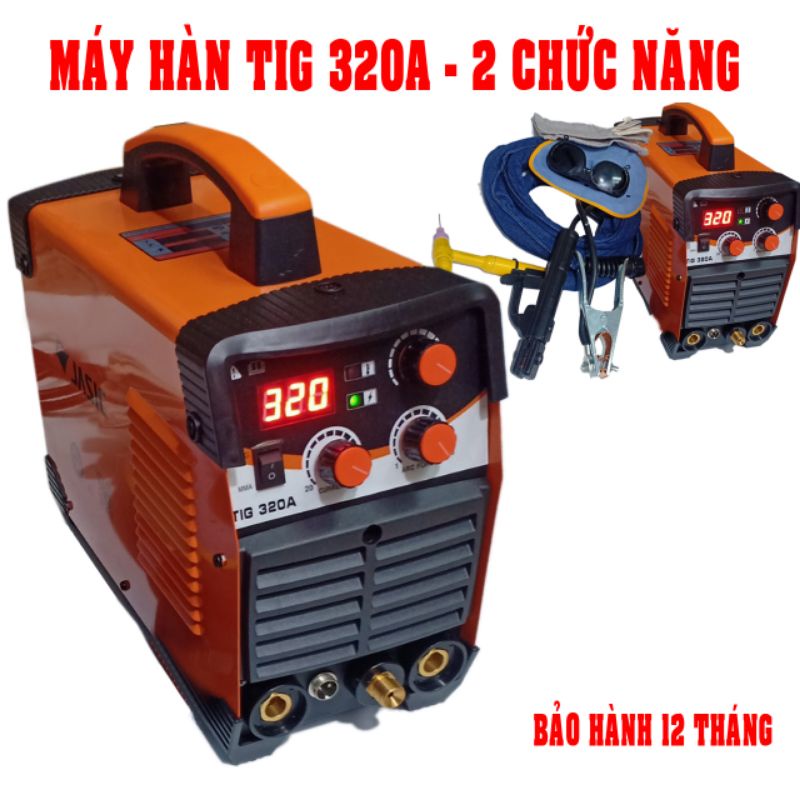 Máy hàn Tig 320A thiết kế nhỏ gọn, tiện lợi với hai chức năng khí và que